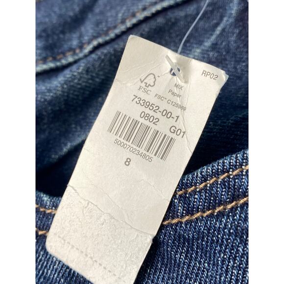 Old Navy High Rise Button Fly Slouch Straight Cropped Jeans Women's Size 8 NWT - Picture 5 of 8